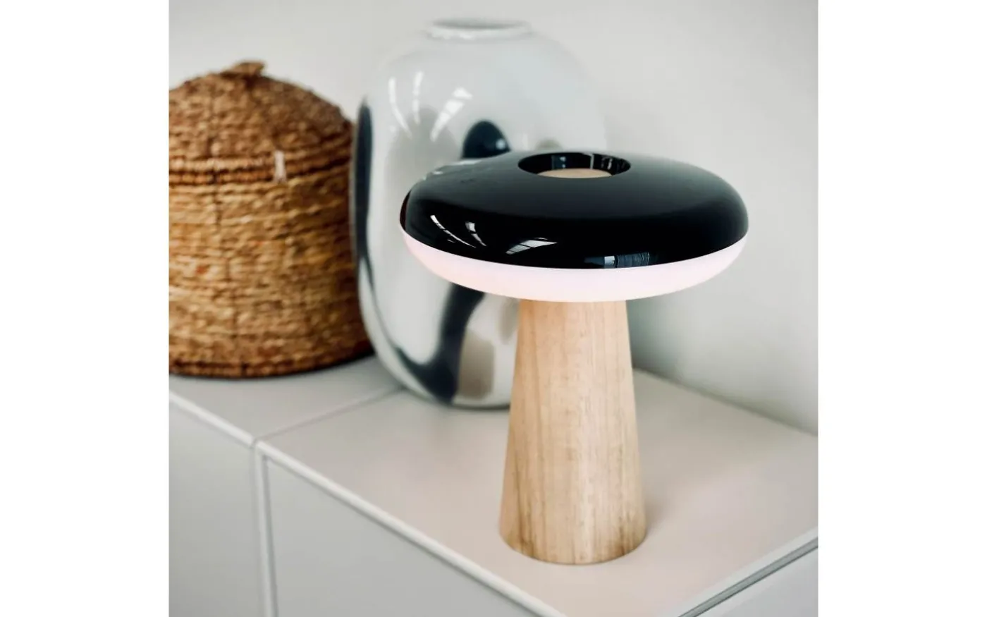 2 Ways Bordslampa 25cm LED 3000K 3W Svart/Trä