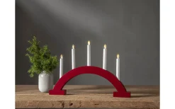 Abbe Batteridriven Adventsljusstake 32cm Röd