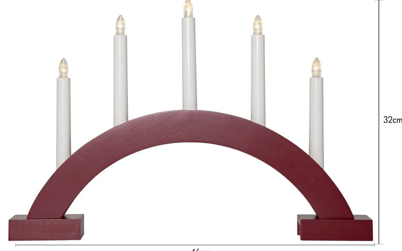 Abbe Batteridriven Adventsljusstake 32cm Röd