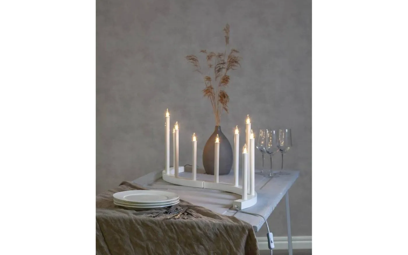 Accent Adventsljusstake 36cm Vit