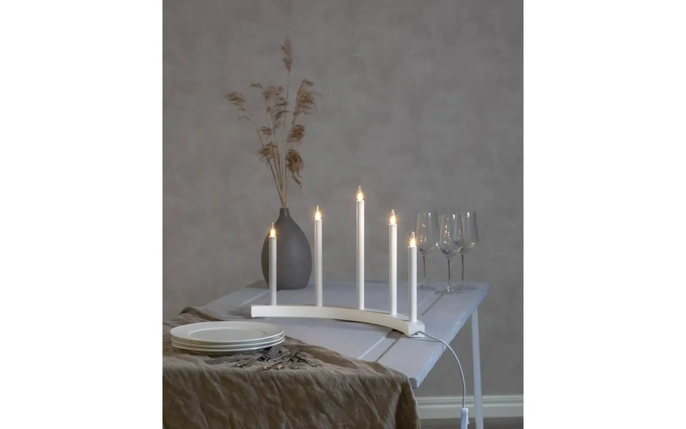 Accent Adventsljusstake 36cm Vit