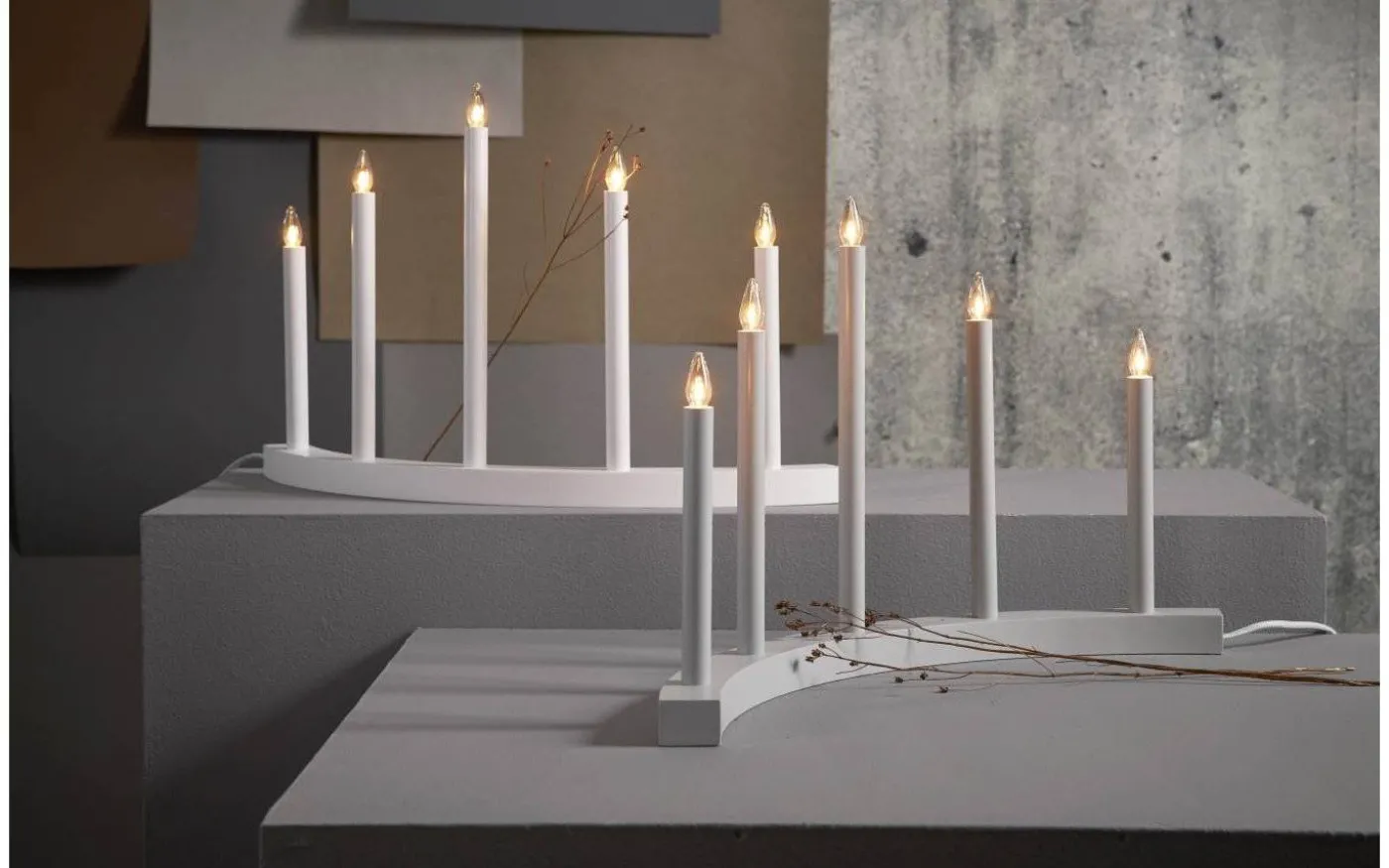 Accent Adventsljusstake 36cm Vit