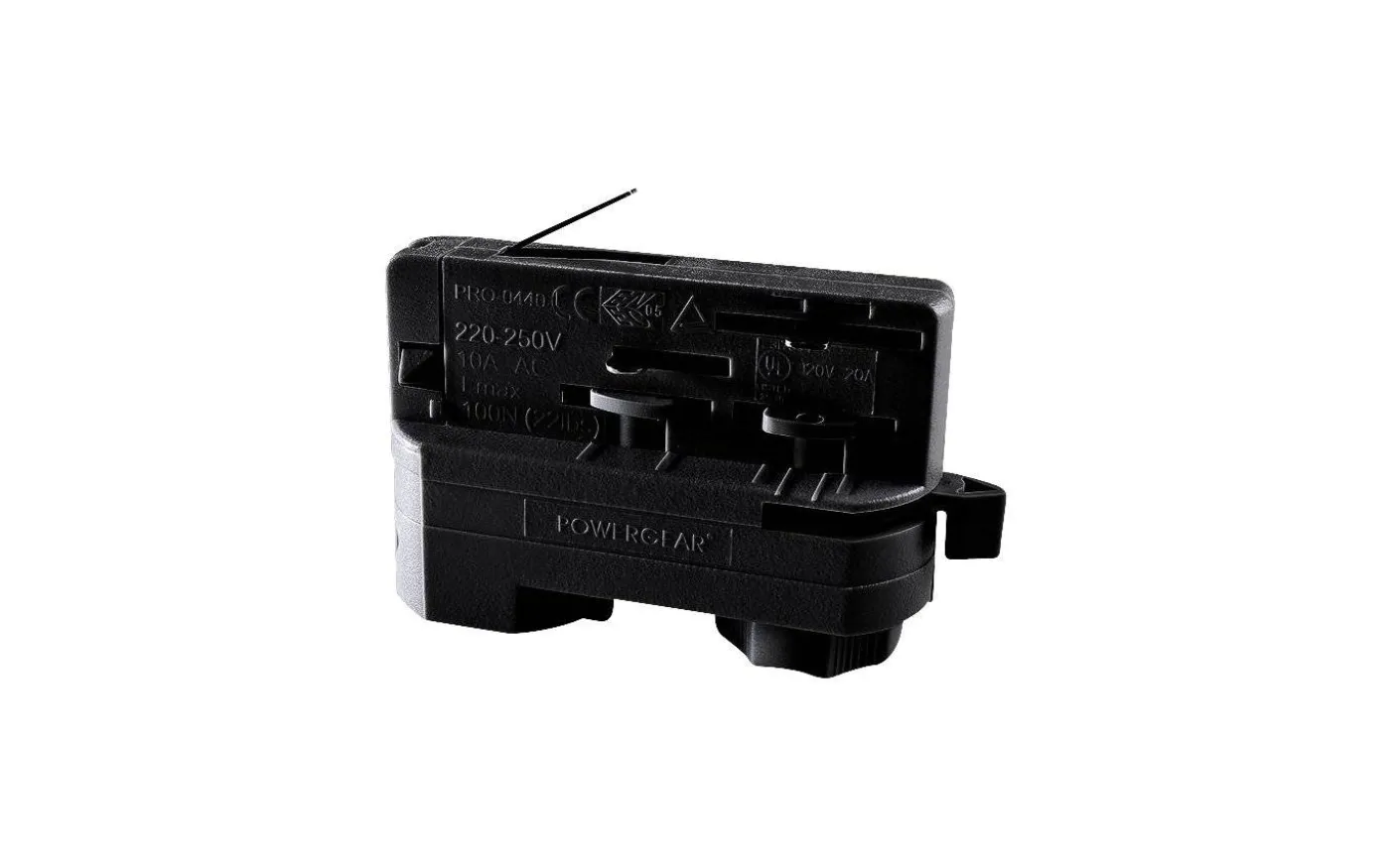 Adapter, för 3-fas skena, Svart