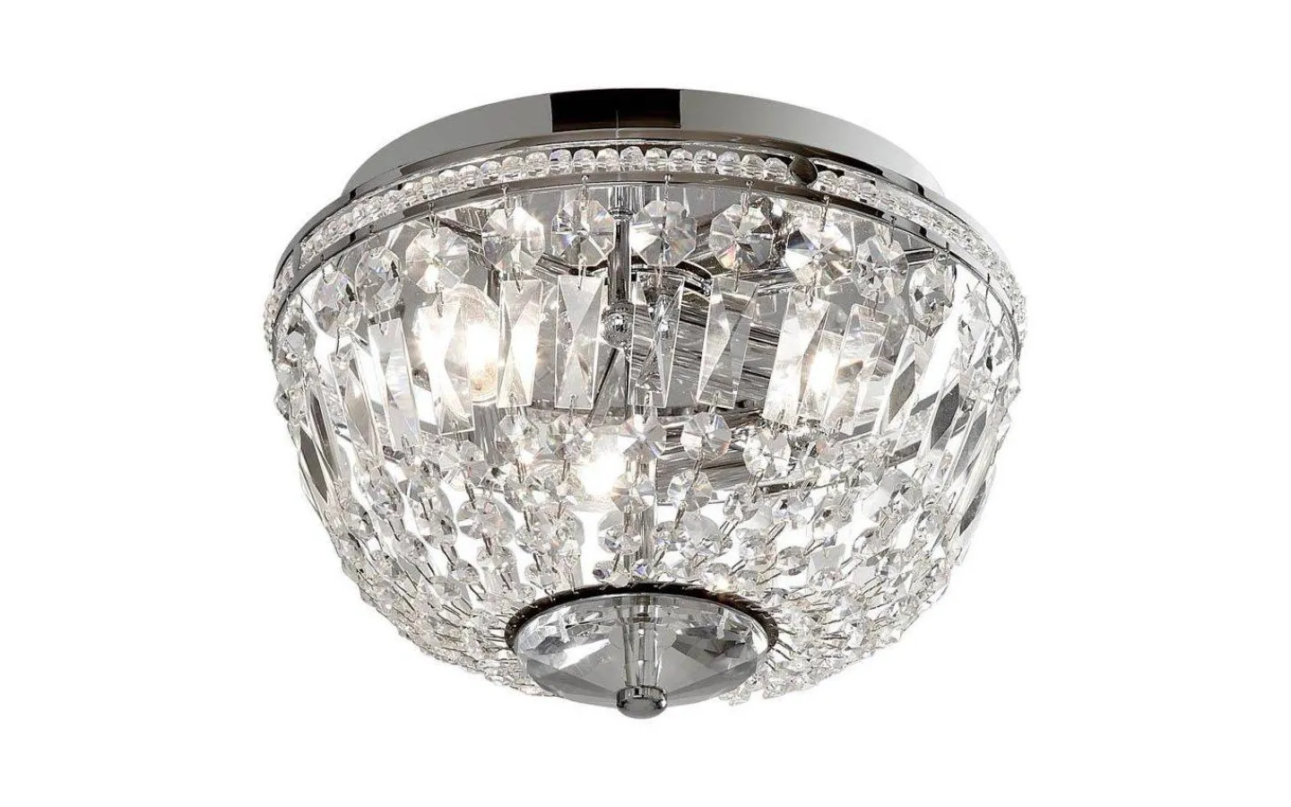 Badrumslampor Tak|Kristallplafonder<ArmaturHantverk Adelsö Kristallplafond Ø33cm Krom