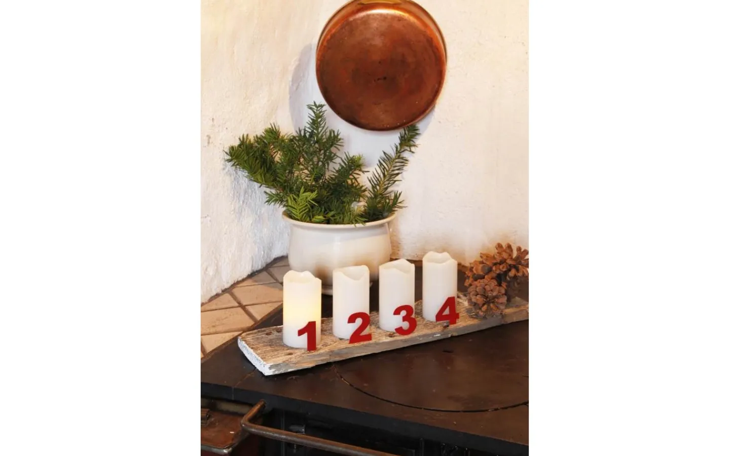 Star Trading Advent Batteridrivna Blockljus m. Fjärrkontroll 4-pack Vit* Blockljus Inomhus|Blockljus Inomhus