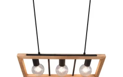 Avlånga Taklampor<Trio Lighting Agra Takpendel 3-delad E27 matt svart/trä