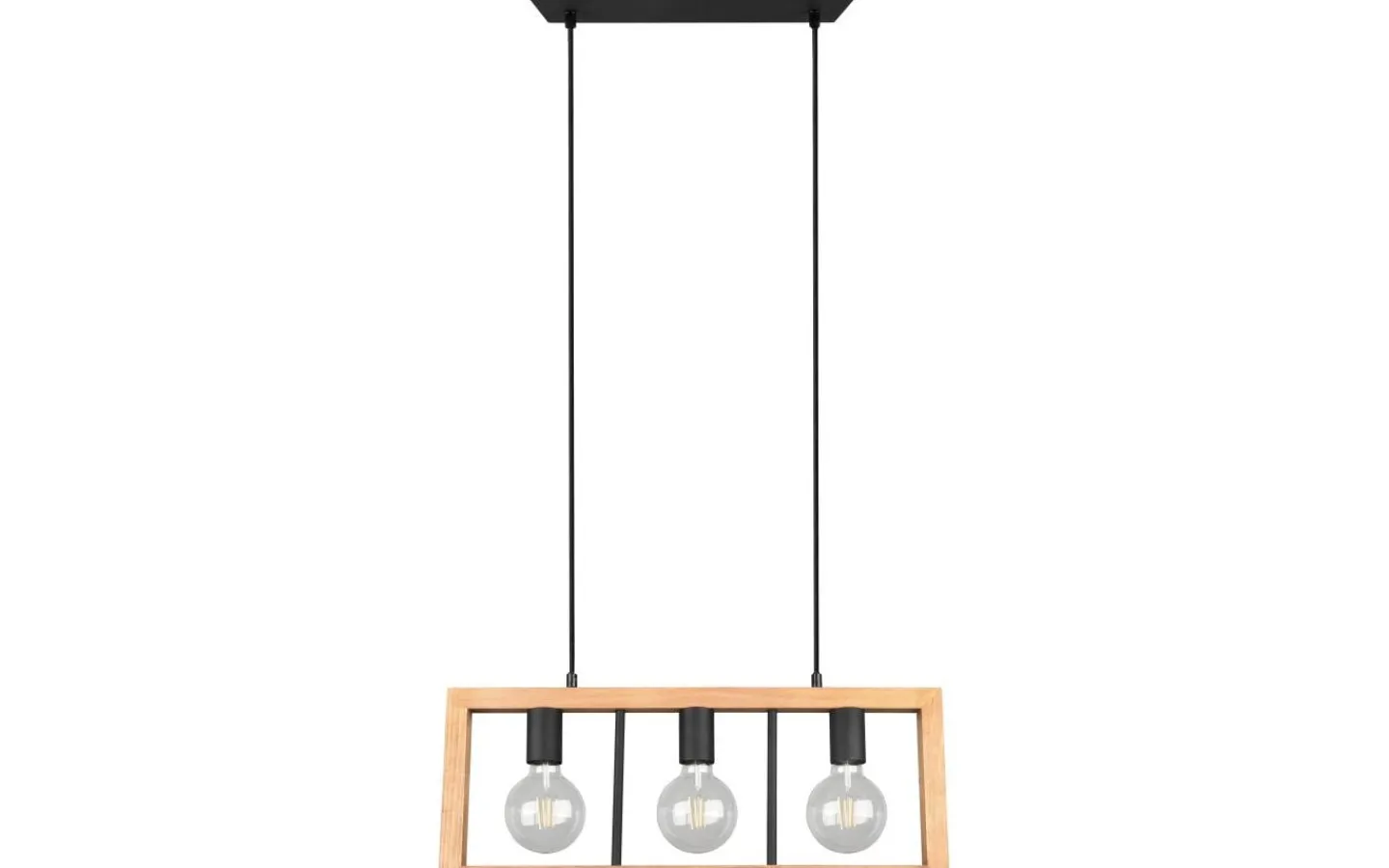 Avlånga Taklampor<Trio Lighting Agra Takpendel 3-delad E27 matt svart/trä