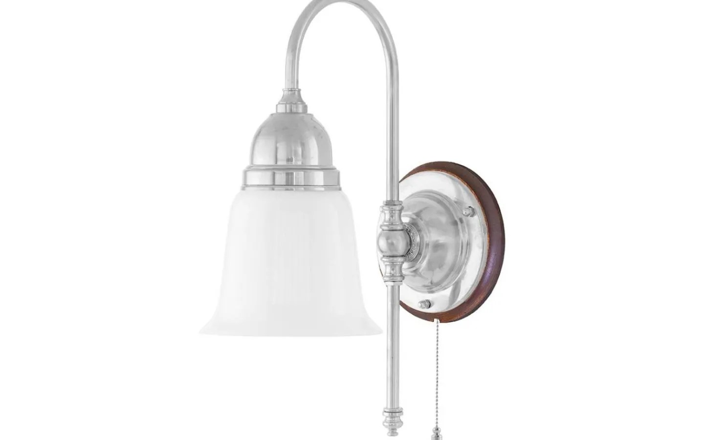 Lampetter<Karlskrona Lampfabrik Ahlström - Förnicklad / Brytare / Brunt fäste