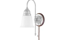 Lampetter<Karlskrona Lampfabrik Ahlström - Förnicklad / Brytare / Brunt fäste