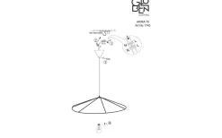Akira Taklampa 70cm Svart/Natur