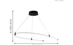 Stora Taklampor Ø70-150 Cm<Eglo Alamedilla Taklampa 97cm LED 3000K 27W Svart/Vit