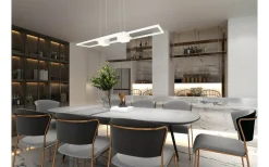 Trio Lighting Albany Takpendel LED matt vit* Avlånga Taklampor