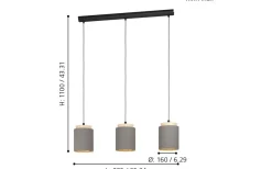 Albariza Taklampa 90cm Cappuccino/Guld