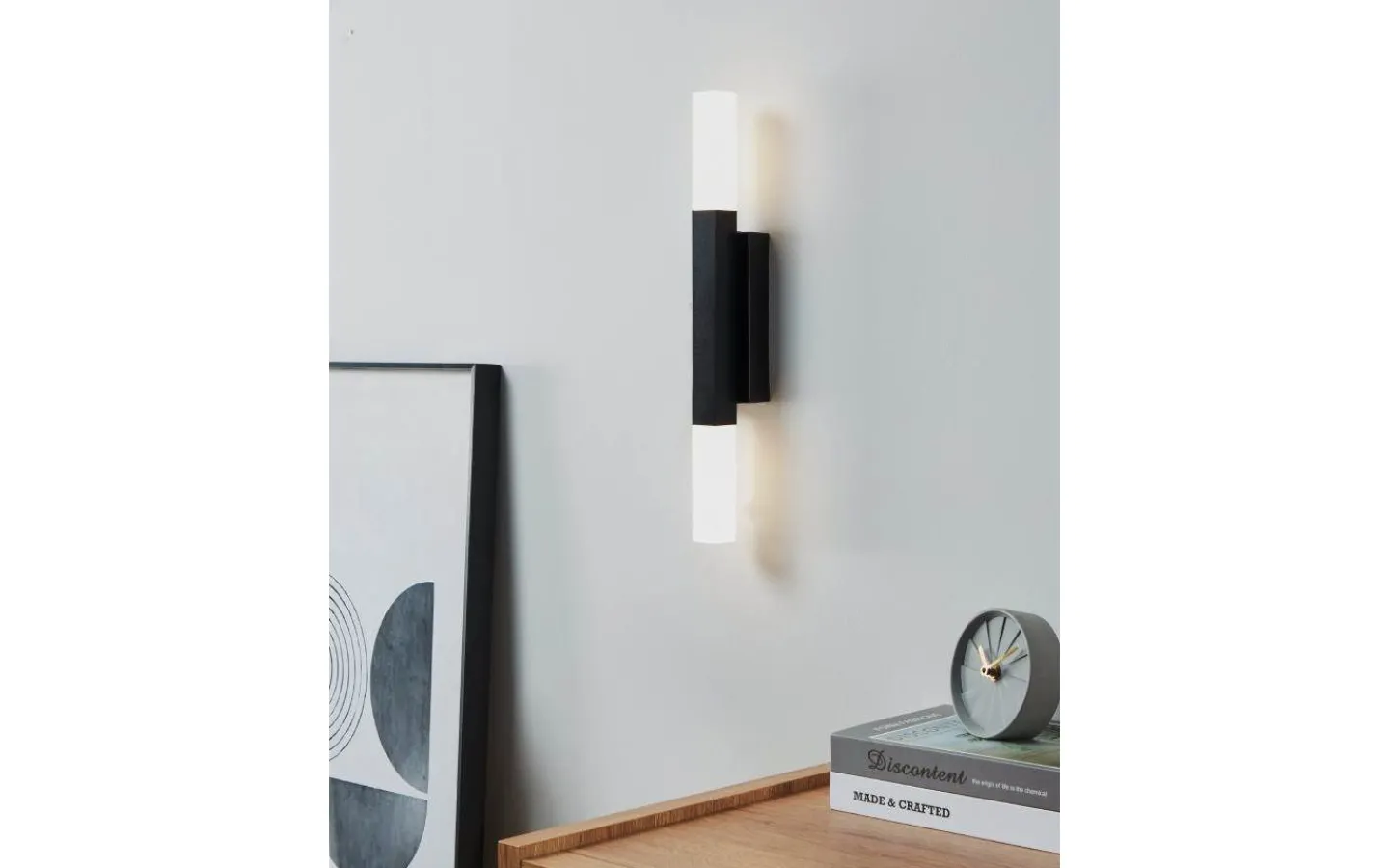 Badrumslampor Vägg<Eglo Alcudia Vägglampa 42cm LED 3000K 2x5,5W Svart IP44