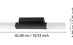 Badrumslampor Vägg<Eglo Alcudia Vägglampa 42cm LED 3000K 2x5,5W Svart IP44