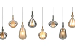 Avlånga Taklampor<Trio Lighting Aldea Takpendel 8 st 115cm E14 bärnsten/förkromad