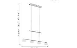 Avlånga Taklampor<Eglo Aleandro Taklampa 80cm LED 3000K 4x4,5W Krom