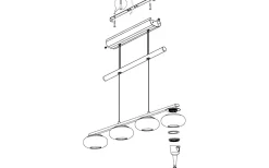 Avlånga Taklampor<Eglo Aleandro Taklampa 80cm LED 3000K 4x4,5W Krom