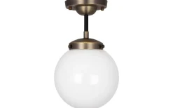 Badrum|Hall & Trappa<Globen Lighting Alley Plafond 20cm Antikmässing/Vit IP44