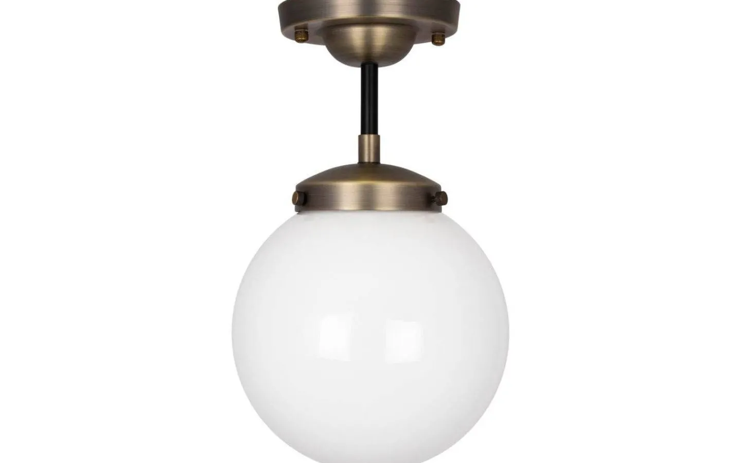 Badrum|Hall & Trappa<Globen Lighting Alley Plafond 20cm Antikmässing/Vit IP44