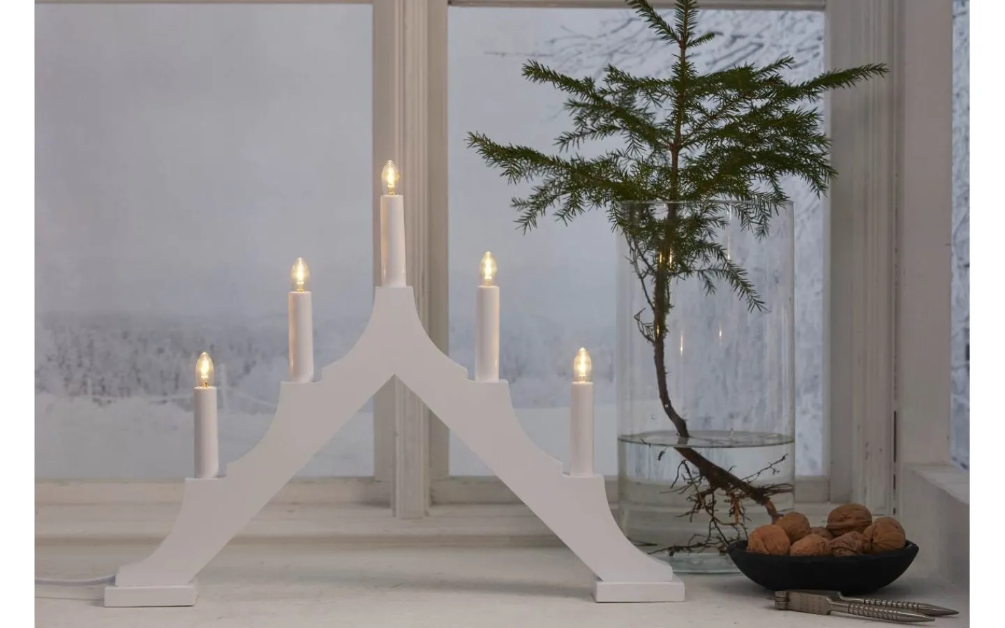 Adventsljusstakar 31-60 Cm<Star Trading Alma Adventsljusstake LED Vit 34cm