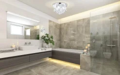 Badrumslampor Tak<Eglo Almonte Kristallplafond 35cm G9 LED 3000K 4x3W Krom IP44