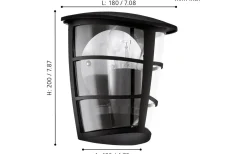 Eglo Aloria Fasadlampa Svart IP44* Vägglampor Utomhus
