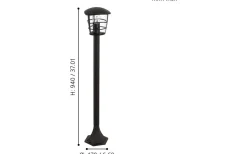Pollare & Grindlyktor<Eglo Aloria Pollare 94cm Svart IP44