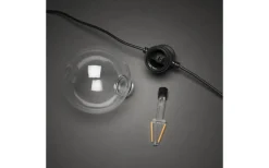 Konstsmide Ambrose Ljusslinga 4,5m 10L Glob Svart/Amber IP44* Partyslingor Utomhus 230V|Partyslingor Utomhus 230V