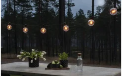 Konstsmide Ambrose Ljusslinga 4,5m 10L Glob Svart/Amber IP44* Partyslingor Utomhus 230V|Partyslingor Utomhus 230V