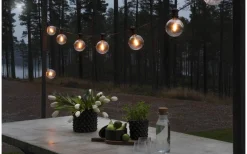 Konstsmide Ambrose Ljusslinga 4,5m 10L Glob Svart/Amber IP44* Partyslingor Utomhus 230V|Partyslingor Utomhus 230V