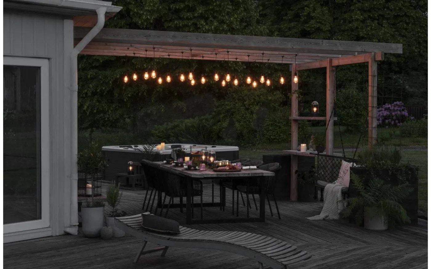 Ambrose Ljusslinga 4,5m 10L Lyktlampor Svart/Amber IP44