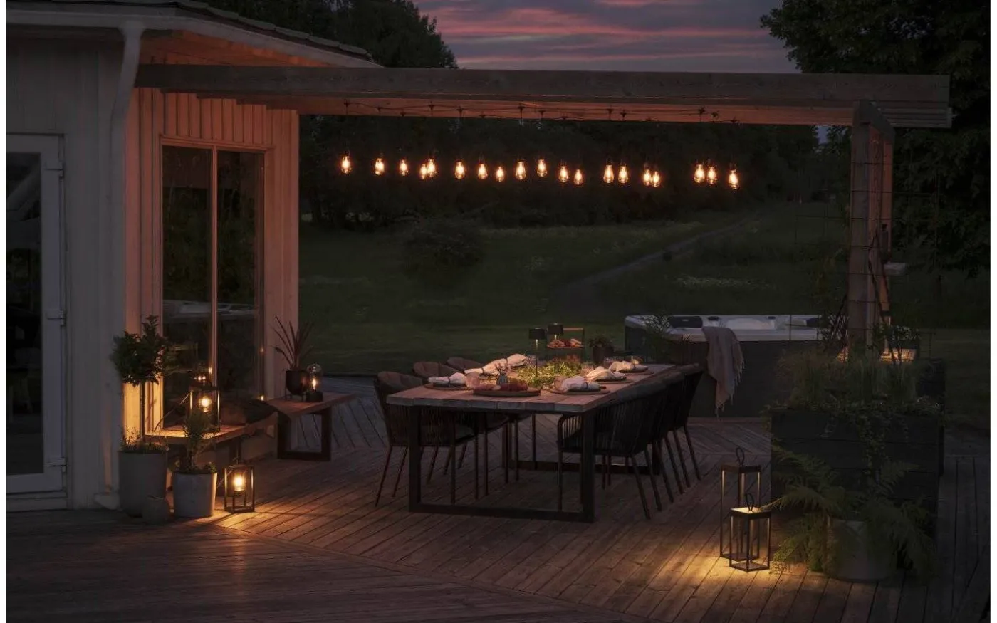 Ambrose Ljusslinga 4,5m 10L Lyktlampor Svart/Amber IP44