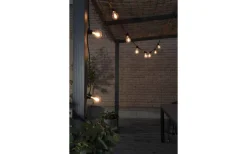 Konstsmide Ambrose Ljusslinga 4,5m 10L Svart/Amber Flatkabel IP44* Partyslingor Utomhus 230V|Partyslingor Utomhus 230V