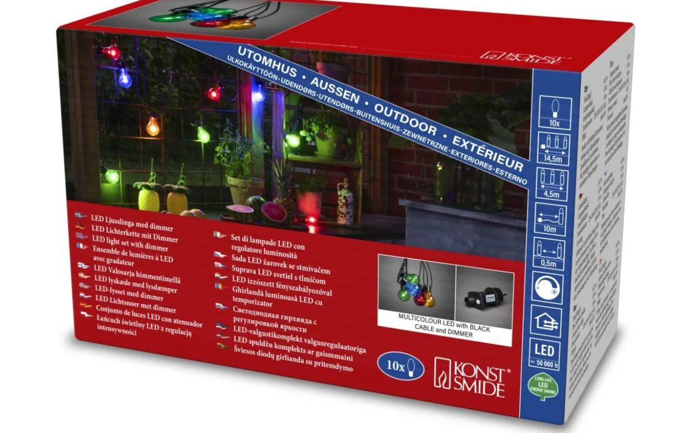 Amedig Partyslinga 4,5m 10L Färgmix IP44