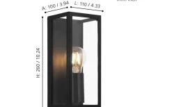 Badrumslampor Vägg<Eglo Amezola 1L Vägglampa Svart IP44