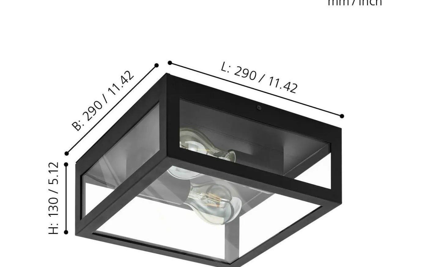 Amezola Plafond 29cm Svart IP44