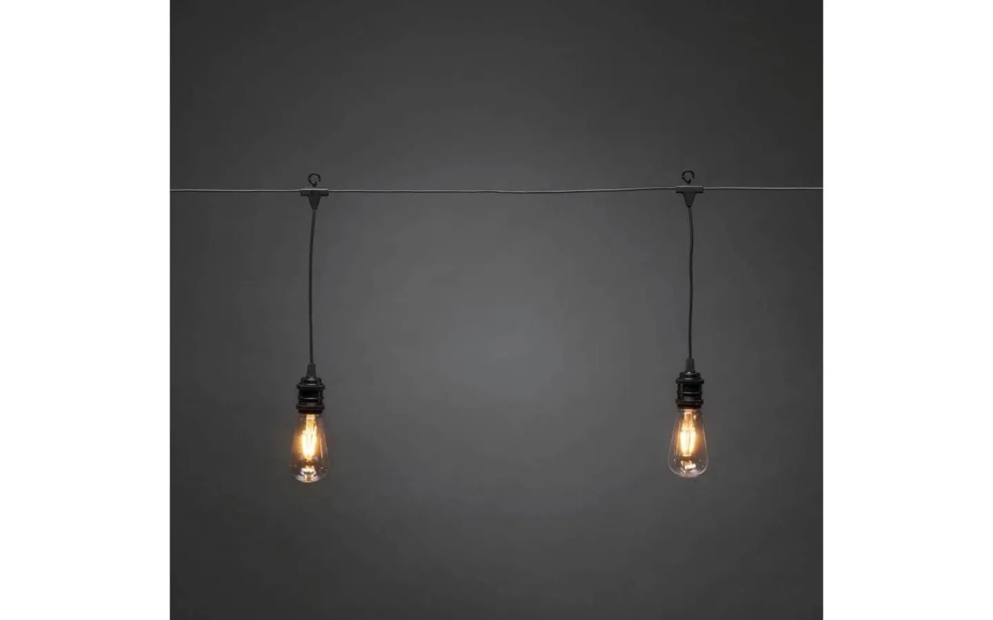 Konstsmide Amodia Ljusslinga EXTRA 9,15m 10L Lyktlampor Svart/Amber IP44* Partyslingor Utomhus 230V|Partyslingor Utomhus 230V