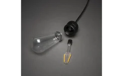 Konstsmide Amodia Ljusslinga EXTRA 9,15m 10L Lyktlampor Svart/Amber IP44* Partyslingor Utomhus 230V|Partyslingor Utomhus 230V