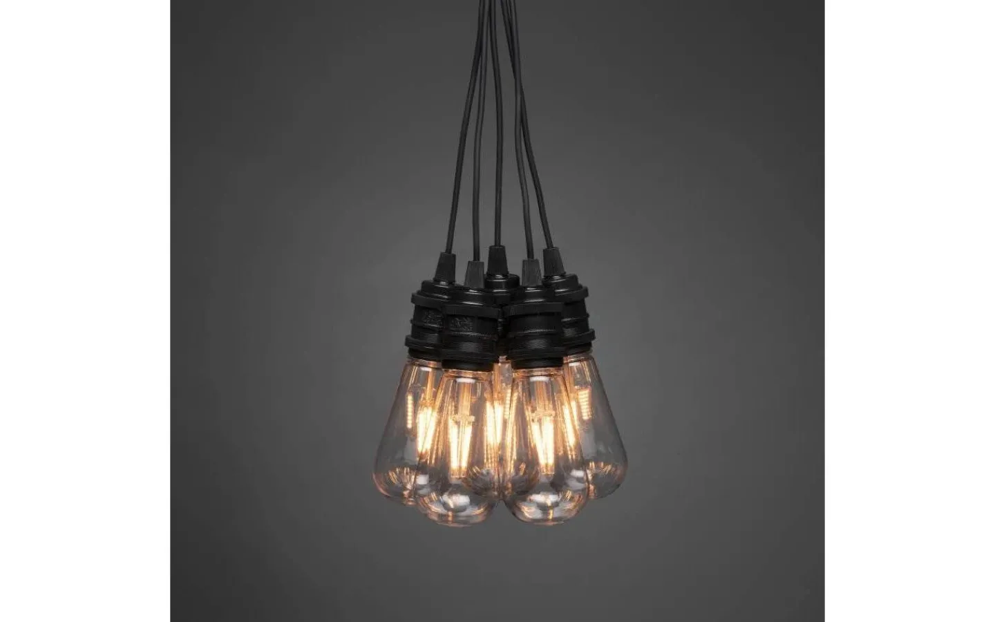 Konstsmide Amodia Ljusslinga EXTRA 9,15m 10L Lyktlampor Svart/Amber IP44* Partyslingor Utomhus 230V|Partyslingor Utomhus 230V