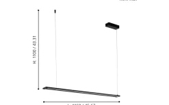 Avlånga Taklampor<Eglo Amontillado Taklampa 116cm LED 3000K 27W Svart