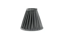 Hallbergs Anastacia Plisserad Toppringskärm Ø22cm Grå* Toppringsskärmar