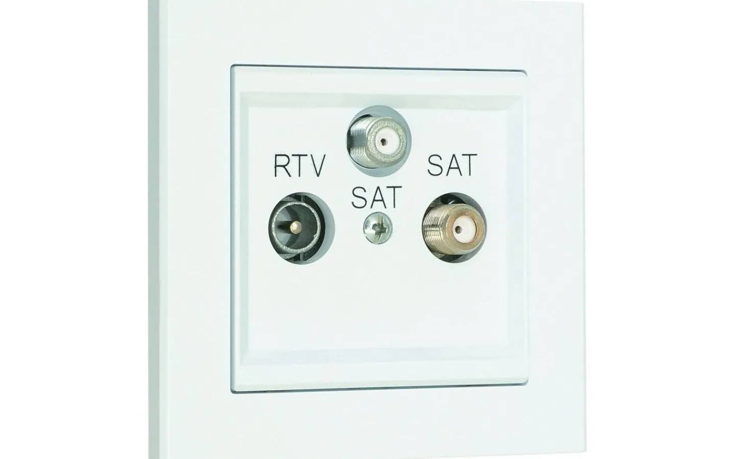 Antennmaterial<Malmbergs Antennuttag för TV/2xSat. Optima, 75 Ohm,Signalvit
