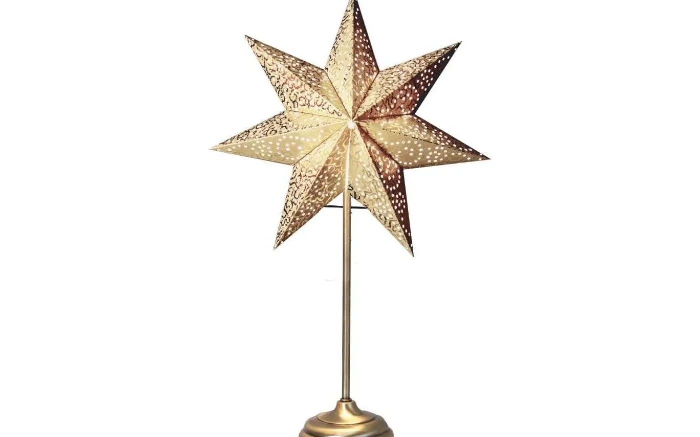 Antique Julstjärna på fot 55cm Guld