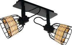 Takspot Med 2 Lampor<Eglo Anwick Takspotlight 48cm 2L Svart/Natur