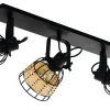 Takspot Med 3 Lampor<Eglo Anwick Takspotlight 67cm 3L Svart/Natur