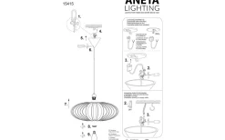 Aneta Arcos Taklampa 50cm Svart* Stora Taklampor Ø50-69 Cm