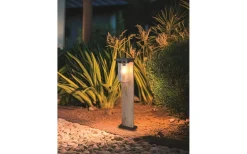 Trio Lighting Ardila Pollare 65cm E27 trä/matt svart skymningssensor IP44* Pollare & Grindlyktor