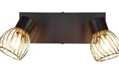 Takspot Med 2 Lampor<Reality Ardon Spotlight 2-delad E14 mattsvart/polerad mässing