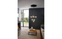 Eglo Ariscani Rondell Taklampa 66cm 10L Svart/Transparent* Stora Taklampor Ø50-69 Cm